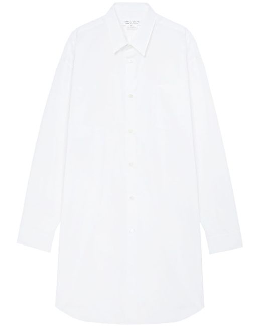 Comme des Garçons White Button-up Cotton Shirtdress