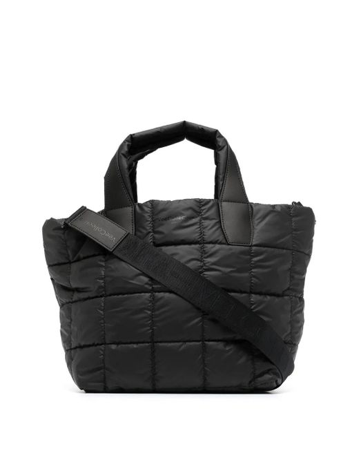 VEE COLLECTIVE Black Gesteppter Shopper