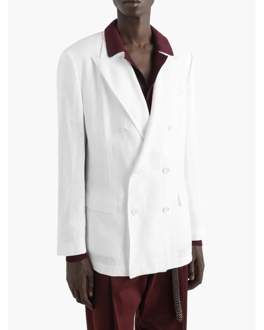 Dolce & Gabbana White Double Breasted Blazer for men