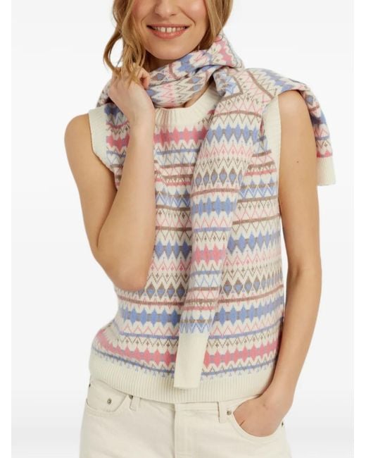 Chinti & Parker White Fair Isle Sweater Vest