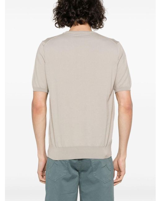 Fine-knit cotton T-shirt Cruciani pour homme en coloris White