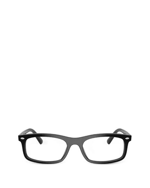 Ray-Ban White Rectangle-Frame Glasses