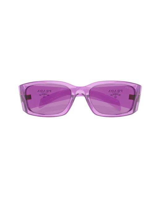 Prada Purple Prada Pr A14S Oval Frame Sunglasses