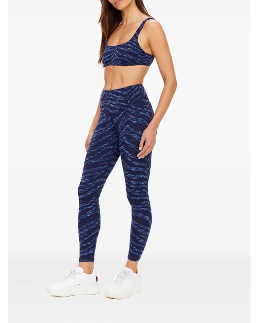 The Upside Blue Mystere Zebra-Print Leggings
