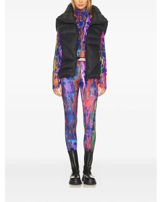 Aztech Mountain Blue Abstract-Print Mock-Neck Top