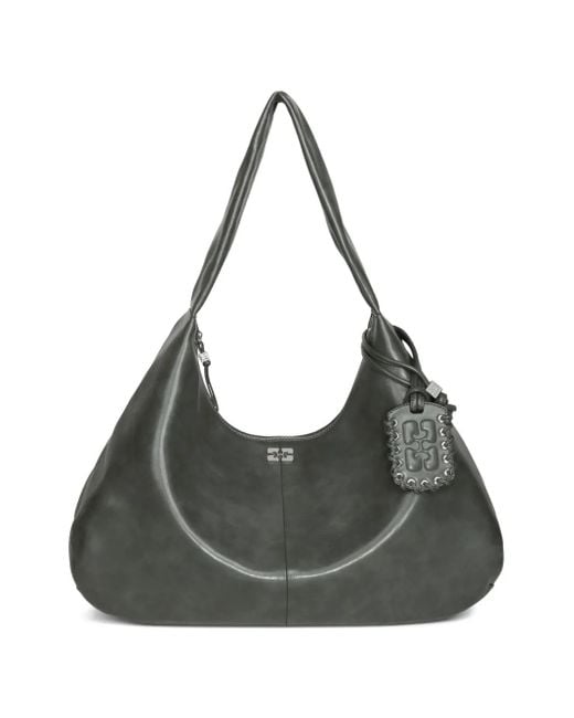 Ganni レザー ショルダーバッグ ブラック | Lyst