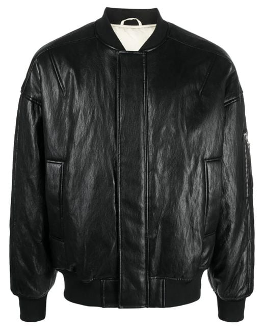 Patrizia Pepe Black Coated Oversized Bomber Jacket for men