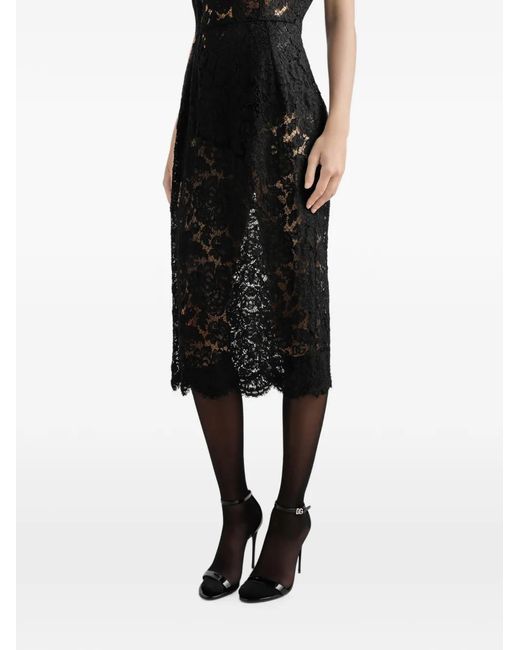 Dolce & Gabbana Black Midi Dress Dg