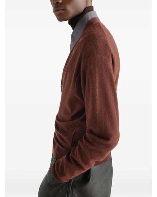 Lemaire Brown Relaxed Twisted Cardigan