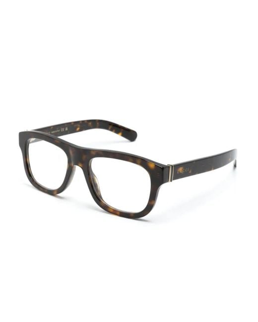 Gucci Brown Rectangle-Frame Glasses for men