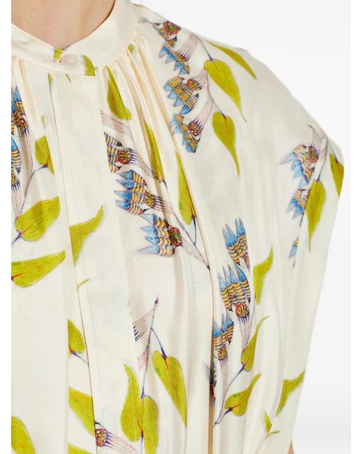 Ulla Johnson Metallic Lausanne Floral Midi Dress