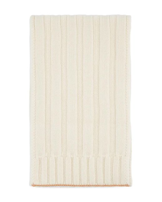 Tod's Natural Ribbed-Knit Scarf for men