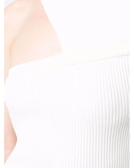 GAUGE81 White Schmales One-Shoulder-Kleid