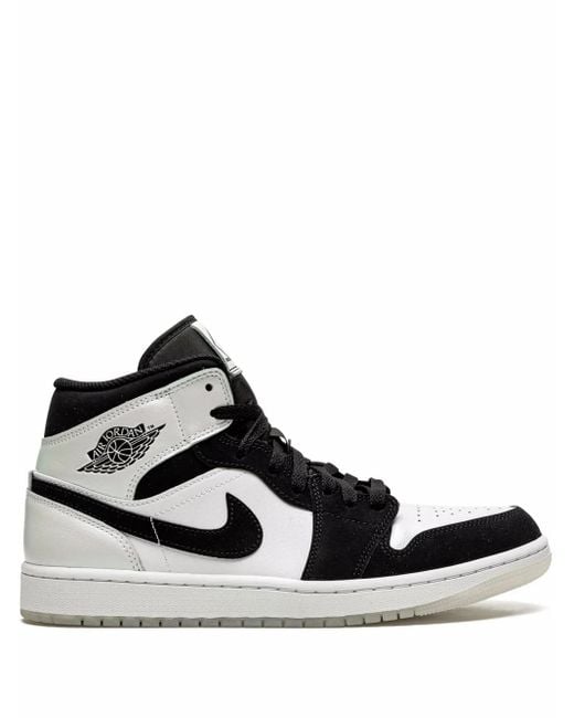 Nike Black Air Jordan 1 Mid Se Shoes In White, for men
