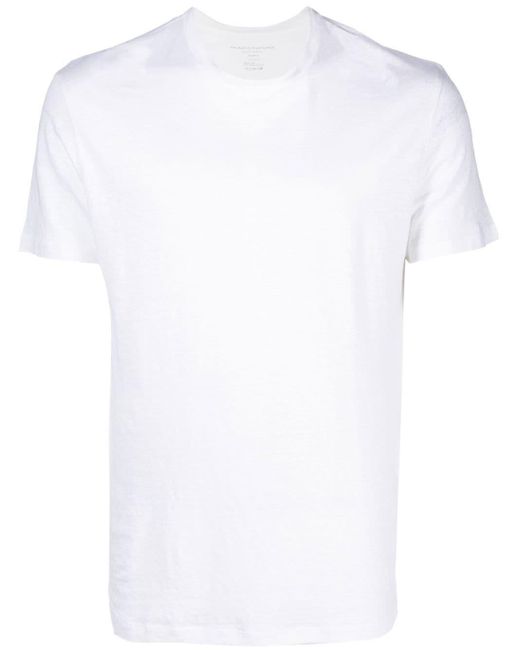 Majestic Filatures White Stretch-linen Crewneck T-shirt for men
