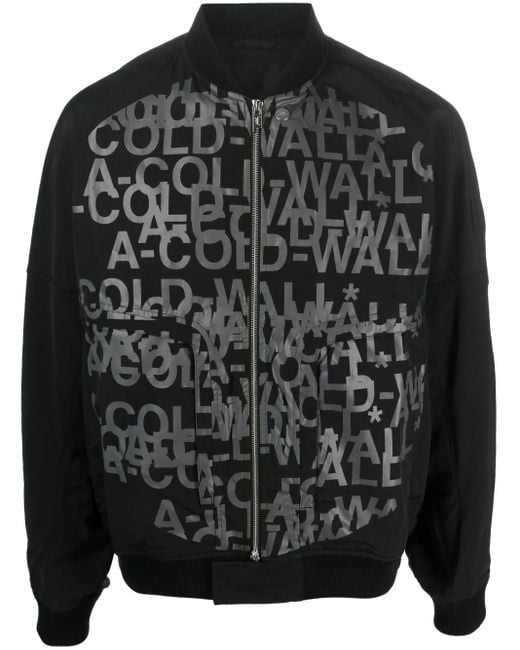 A_COLD_WALL* Black Logo-Print Bomber Jacket for men