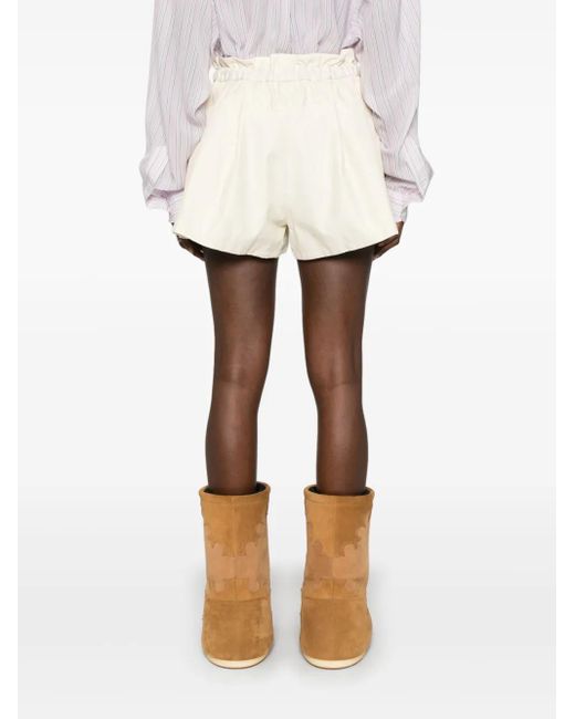 Moncler Natural Shorts With Layered Design And Drawstring On The Front