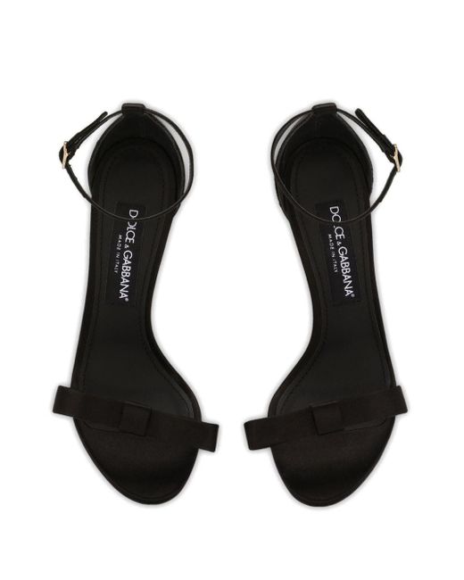Sandales en satin Dolce & Gabbana en coloris Black