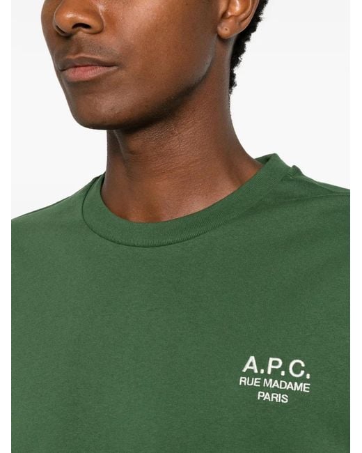 A.P.C. Green Rue Madame Logo-Print Crew-Neck T-Shirt