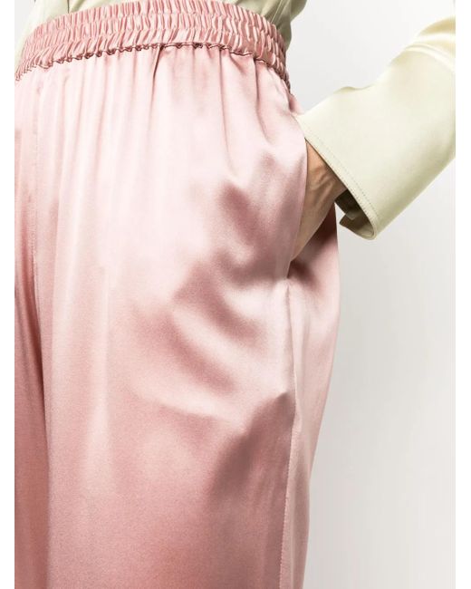 Gianluca Capannolo Pink Mila Cropped Satin Trousers