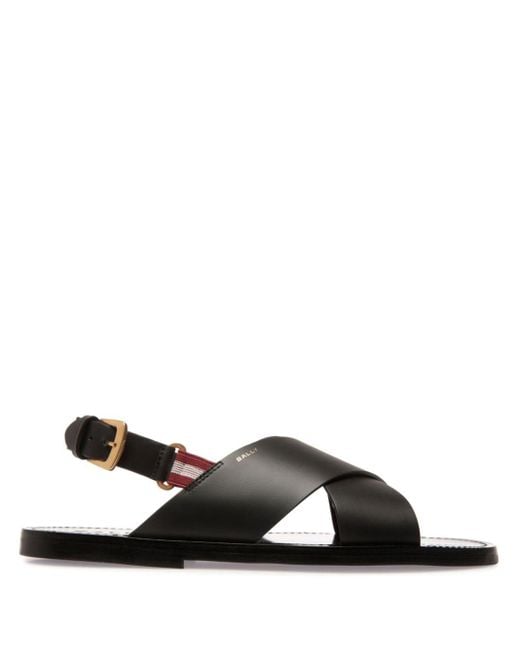 Bally Black Chateau Crossover-strap Leather Sandals for men