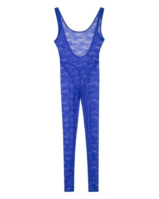Maison Close Blue Flashback Néon Open-Back Catsuit
