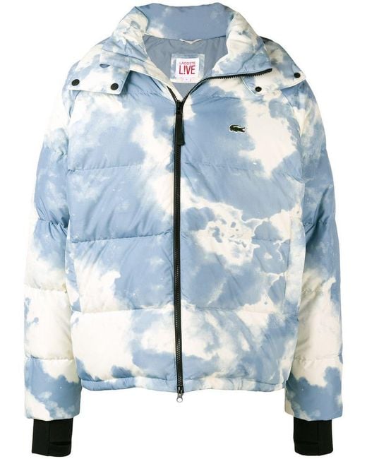 Lacoste L!ive Blue Tie-dye Padded Jacket for men