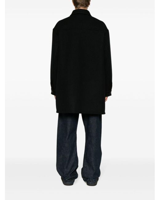 Manteau en laine à fermeture zippée Jil Sander pour homme en coloris Black