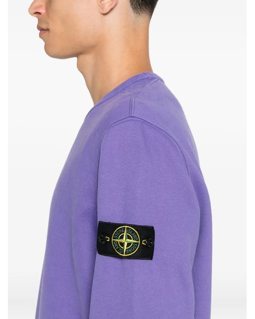 Stone Island Sweatshirt mit Logo-Patch in Purple für Herren