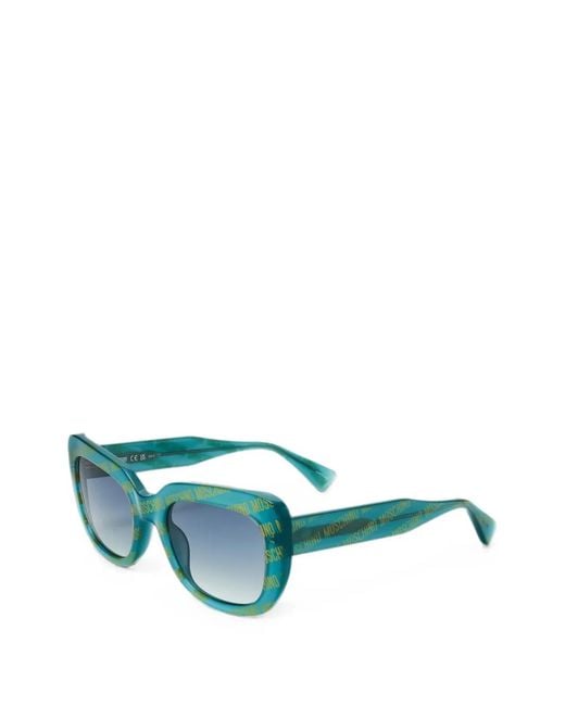 Moschino Green Logo-Print Cat-Eye Sunglasses