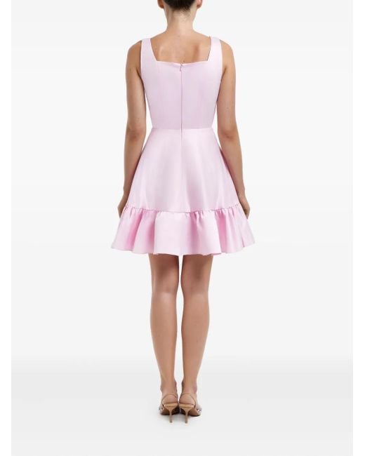 POST MERIDIEM Pink Ruffle-Hem Mini Dress