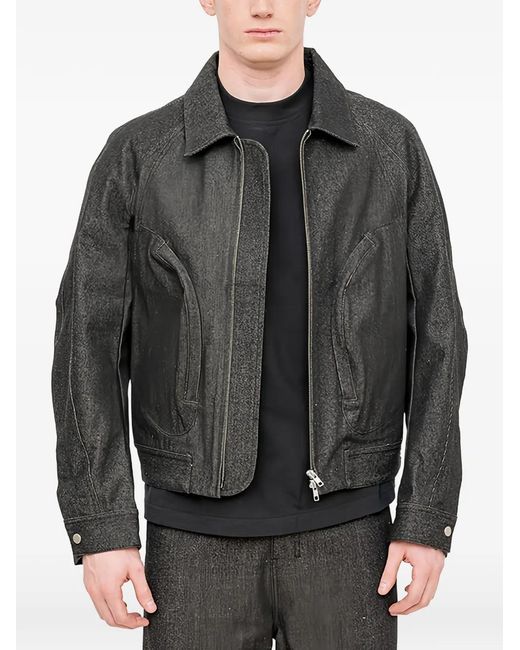 JOE CHIA Gray Mono Track Jacket for men
