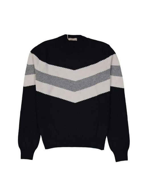 Herno Black Chevron-Pattern Sweater for men