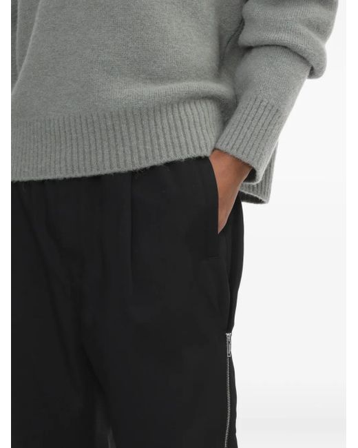 Pantaloni Con Zip E Pieghe di Undercover in Black da Uomo