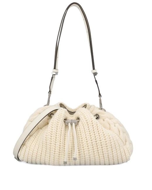 Jimmy Choo Natural Medium Cinch Shoulder Bag