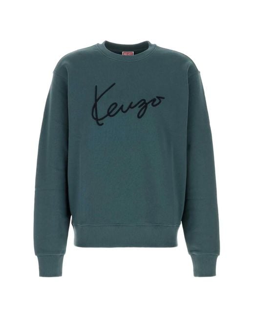 KENZO Green Signature Embroidered Sweater for men