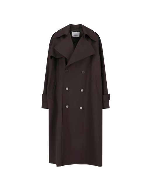 Frankie Shop Brown Dursley Double-Breasted Trench Coat