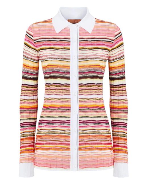 Missoni Red Striped Knitted Shirt