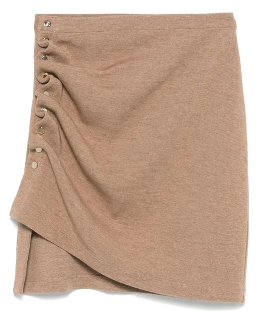 Rabanne Gesmockte Mini-Rok in het Natural