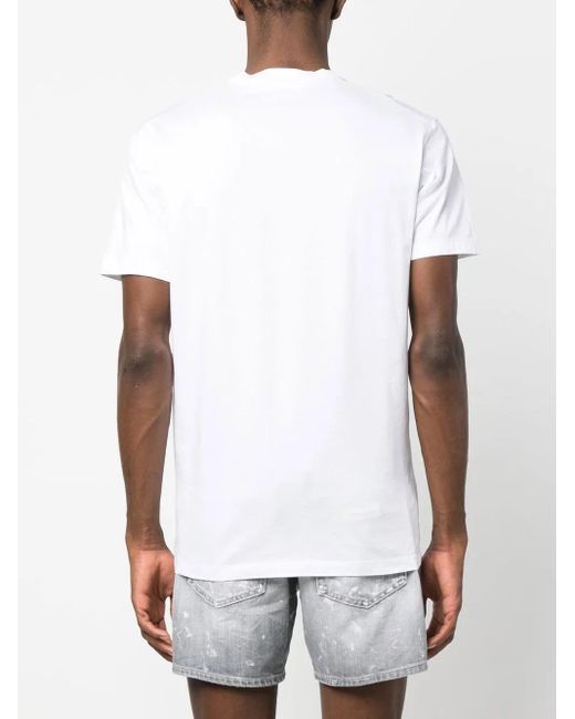 DSquared² White Icon Logo-Print T-Shirt for men