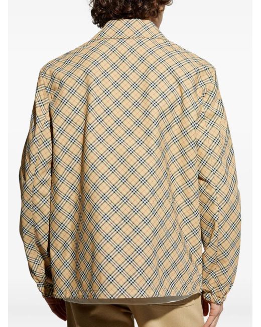Giacca-Camicia A Quadri Con Cappuccio di Burberry in White da Uomo