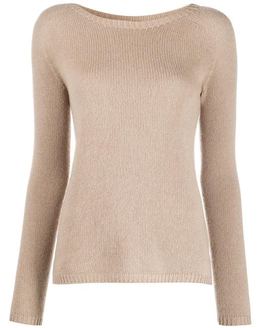 Max Mara Trui Met Ronde Hals in het Natural