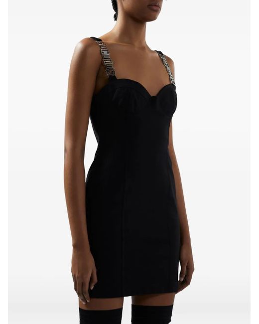 Gcds Black Logo-Plaque Mini Dress