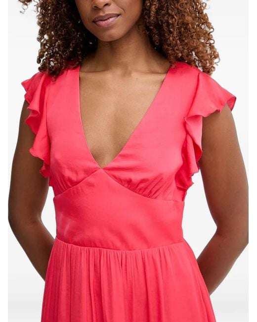 Morgan Red Ruffled Open-Back Mini Dress