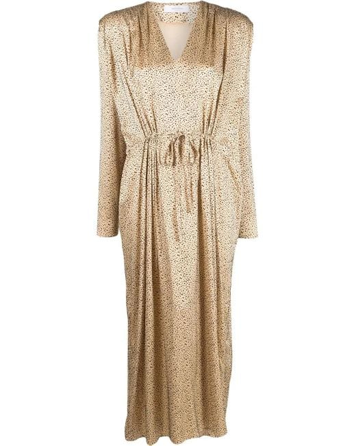 Roseanna Natural Floral-Print Tie-Fastening Maxi Dress