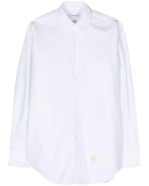 Camisa con parche del logo Thom Browne de hombre de color White