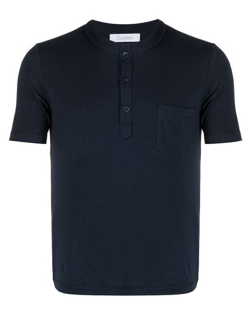 Cruciani コットン スリムフィット Tシャツ カラー ブルー メンズ Lyst Cruciani コットン スリムフィット Tシャツ カラー ブルー メンズ Lyst