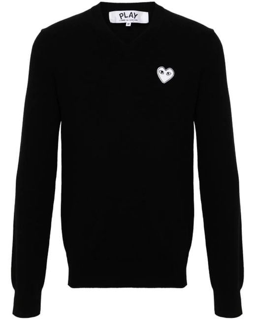 COMME DES GARÇONS PLAY Black Heart-Patch Wool Jumper