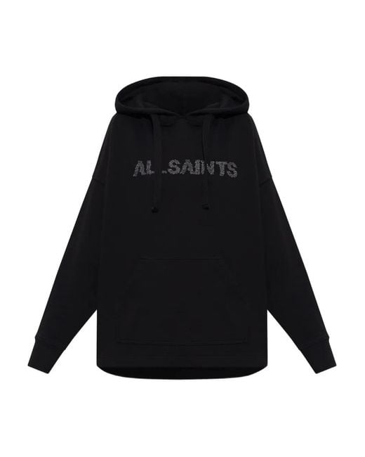 AllSaints Black Ettienne Pins-Graphic Hoodie