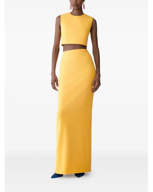 Carolina Herrera Yellow Sleeveless Cropped Top